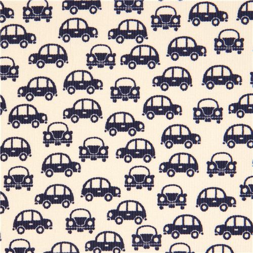 dark blue cars fabric for boys par Kokka Japan 2