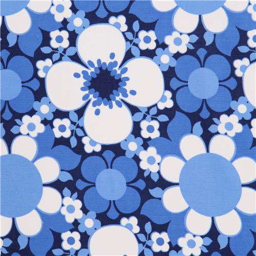 dark blue flower corduroy fabric by Timeless Treasures Fabric