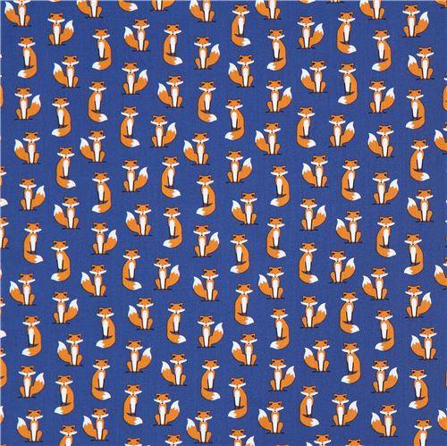 Resto de 33 cm - Tela azul oscuro de zorros de Robert Kaufman 2