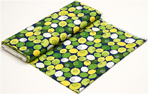 dark blue lemon fruit fabric par Robert Kaufman 3