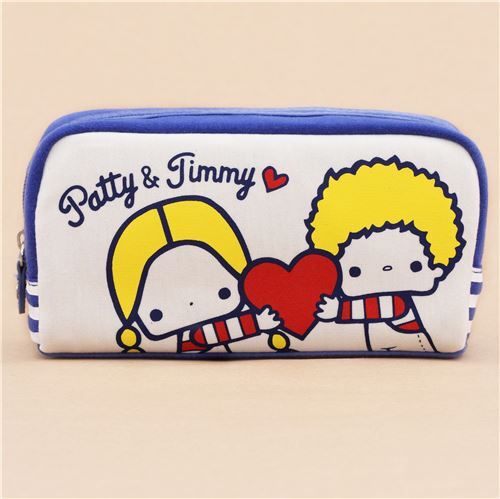 Dunkelblaue hellcremefarbene Patty und Jimmy Kinder Federtasche aus Japan