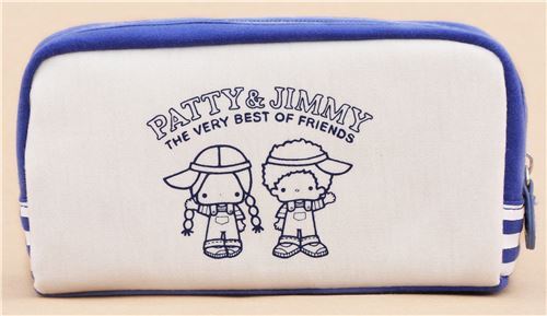 Dunkelblaue hellcremefarbene Patty und Jimmy Kinder Federtasche aus Japan 2