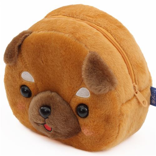 Bolso mu�eco peluche perro marr�n oreja oscuro Mameshiba San Kyodai de Jap�n 2