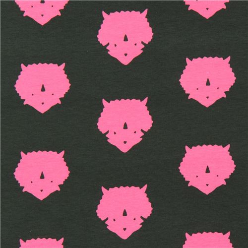Tissu en jersey vert foncé avec des dinosaures tricératopes Tissu