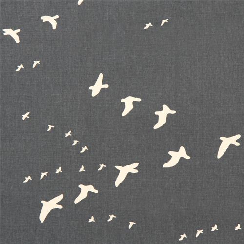 dunkelgrauer Vogel Tier Canvas Bio-Stoff birch USA Stoff