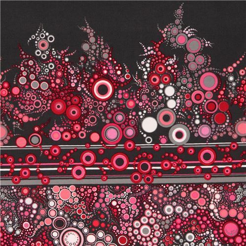 dark grey pink white Robert Kaufman colorful circle fabric Sweet Fabric