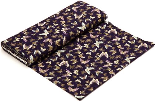 dark purple butterfly fabric with gold Robert Kaufman USA 3