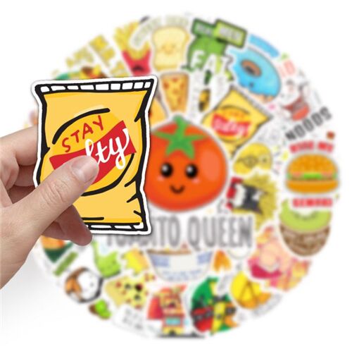 designs food diecut 50 unique sticker pack fruit veg crisps snacks 3
