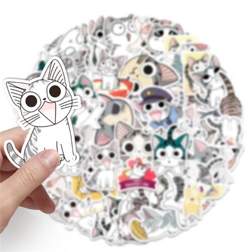 Pegatinas troqueladas de gato kawaii mascota adorable 50 modelos diferentes 2