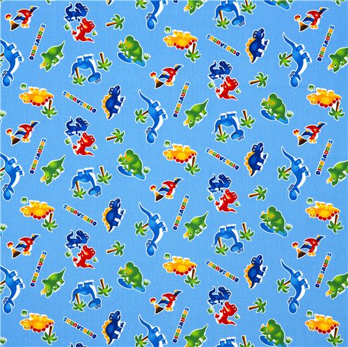 dinosaur fabric for boys palm trees Kokka 2