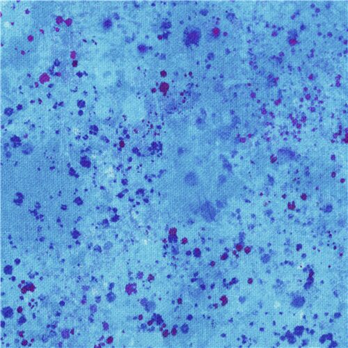 Mittelblauer Stoff mit Punken Spritzern Timeless Treasures Brush Splatter Spot Stoff