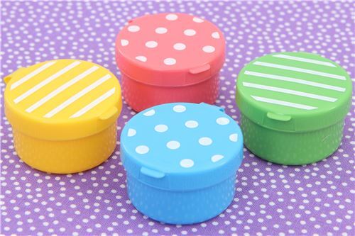 Mini r�cipients � sauce pour bo�te � bento, � pois et ray�s 7