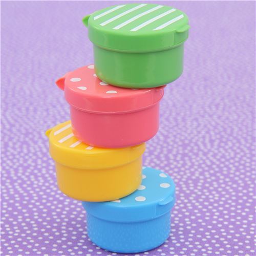 dot stripe mini sauce containers for Bento Box Lunch Box modeS4u
