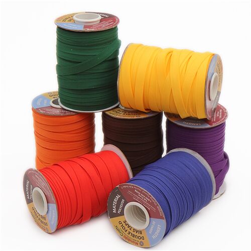 1cm Rotes doppelt gefalztes Schrgband 1m 6