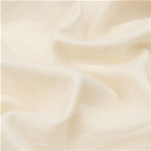 Tissu double gaze crme clair uni, import du Japon Tissu