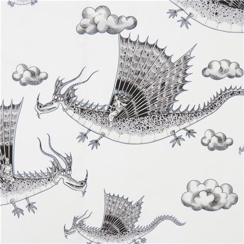 Tissu Alexander Henry écru avec des dragons Tissu