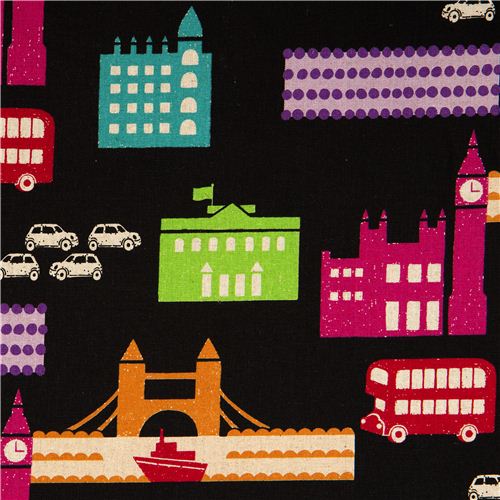 echino canvas designer fabric London black from Japan 1
