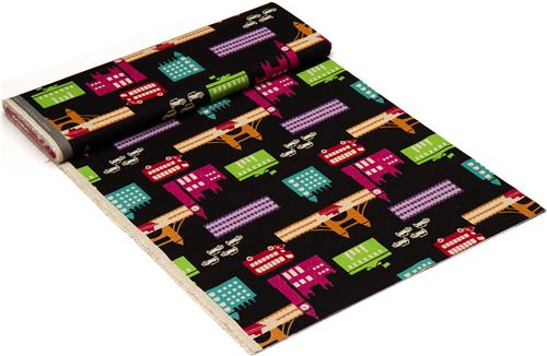 echino canvas designer fabric London black from Japan 3