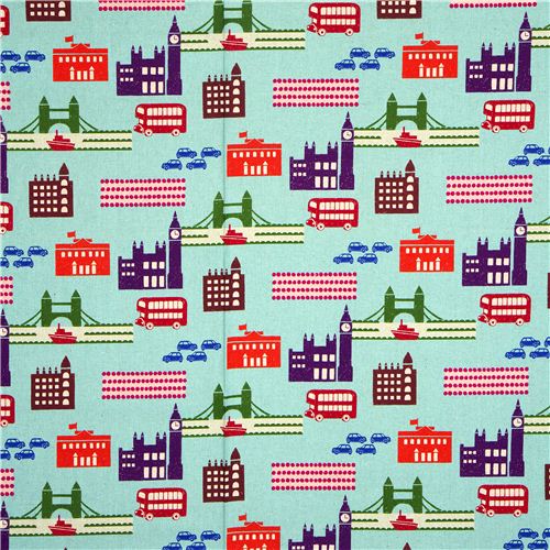 echino canvas designer fabric London blue from Japan 2