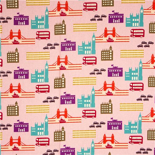 echino canvas designer fabric London pink from Japan 2