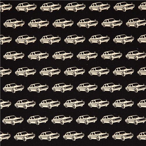 echino canvas designer fabric cars black from Japan 2