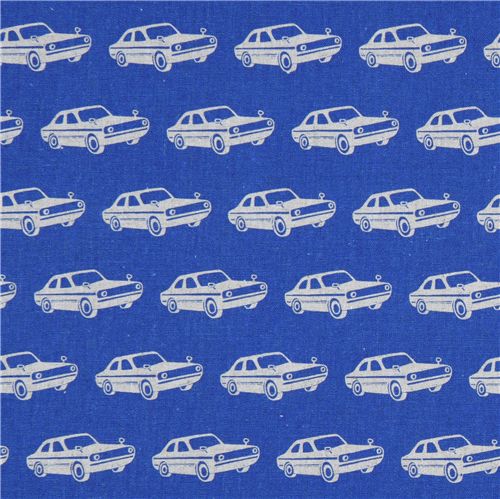 echino canvas designer fabric cars blue from Japan 2