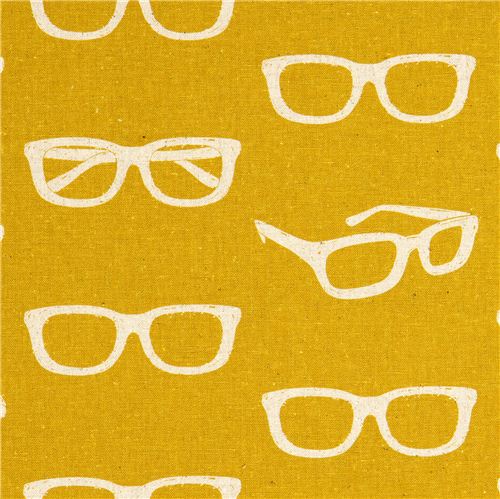 echino canvas designer fabric glasses yellow dal Giappone1