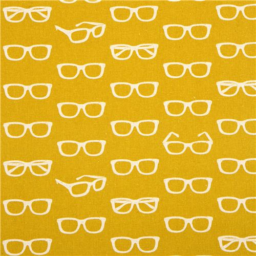 echino canvas designer fabric glasses yellow dal Giappone2