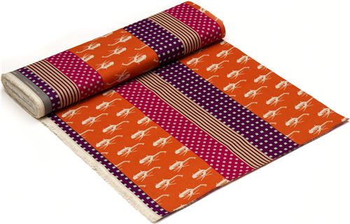 echino canvas designer fabric helicopter orange Japan 3