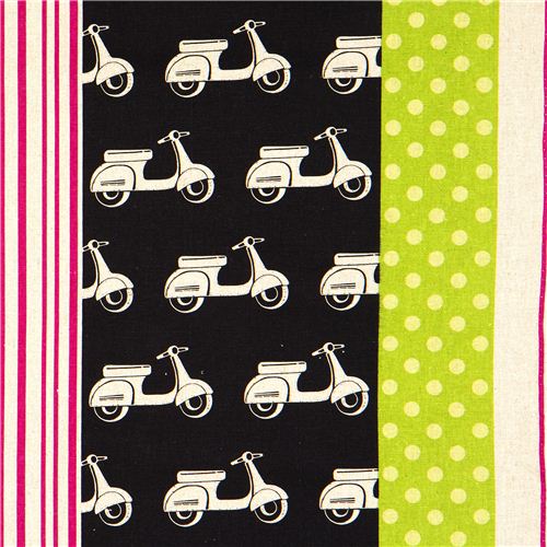 echino canvas designer fabric scooter Vespa black 1