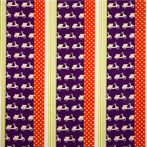 echino canvas designer fabric scooter Vespa purple 2