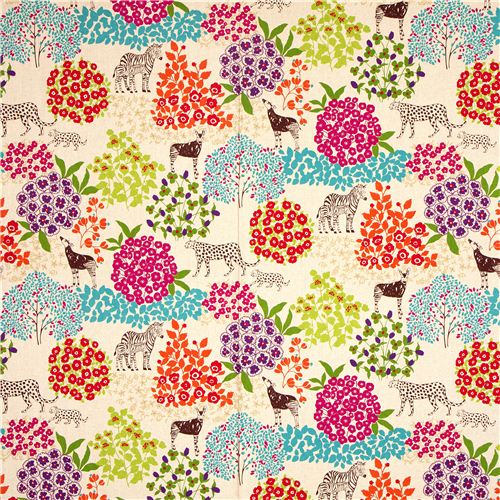echino canvas fabric Bond beige zebra leopard 2