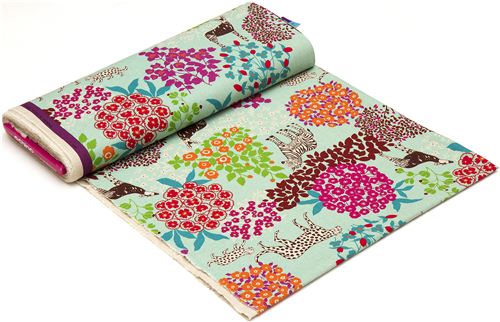 echino canvas fabric Bond turquoise zebra leopard 3