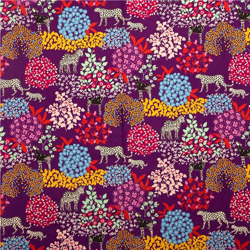 echino Canvas Stoff Bond violett Zebra Leopard 2