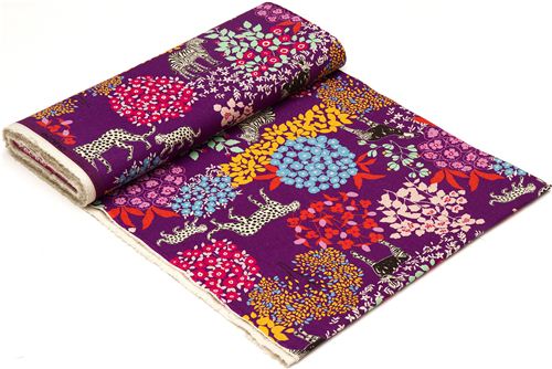 echino Canvas Stoff Bond violett Zebra Leopard 3
