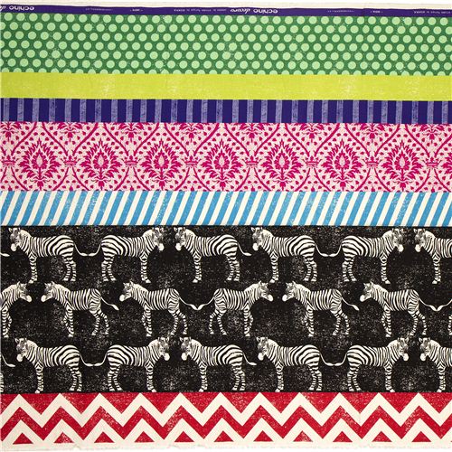 echino Canvas Stoff schwarze Zebras & Streifen 3