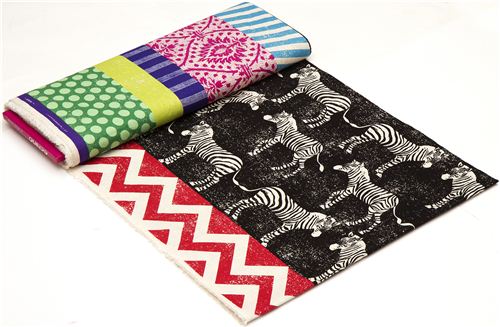 echino Canvas Stoff schwarze Zebras & Streifen 4