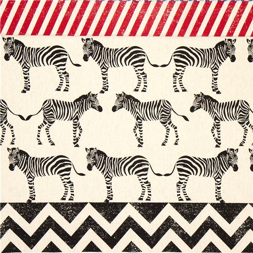 echino canvas fabric off-white zebras & stripes Japan 1