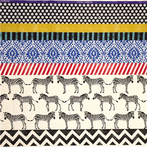 echino canvas fabric off-white zebras & stripes Japan 3