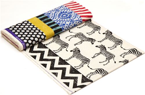 echino canvas fabric off-white zebras & stripes Japan 4