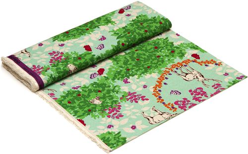 echino Canvas Stoff Hirsch woodland grün aus Japan 3
