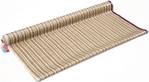 Chutes de tissu de (39 x 105 cm) - Toile echino lamin�e avec des rayures marron 3