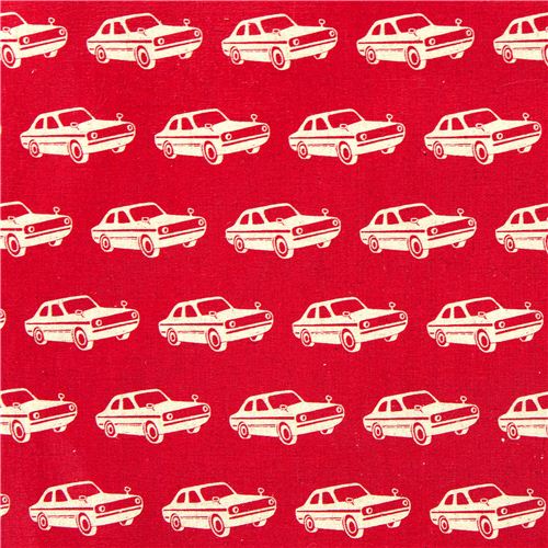 echino laminate fabric cars in pink 2