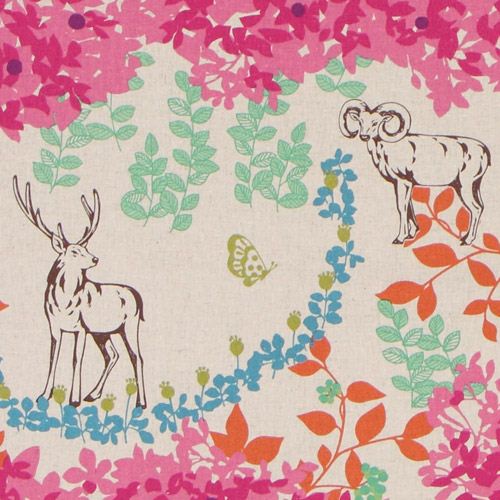 echino laminate fabric woodland stag rosa de Japón1