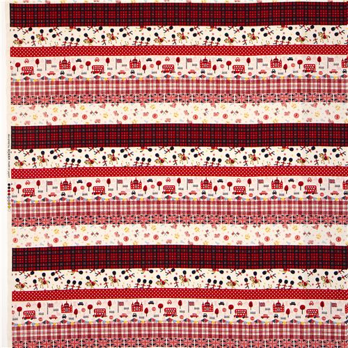 ecru London fabric with checkered stripes emblem guard 3