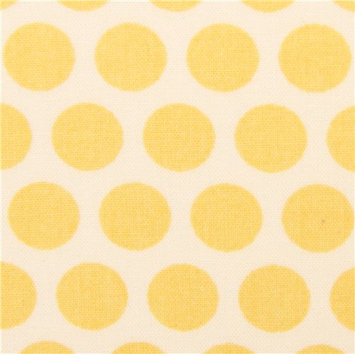 Tissu bio Birch cru avec des pois jaunes Tissu