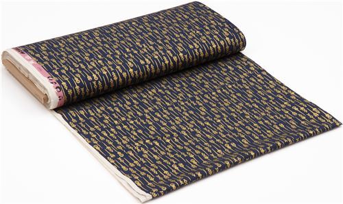 Fat Quarter (50 x 56 cm) - embellished navy blue hair pin fabric by Cotton and Steel 3