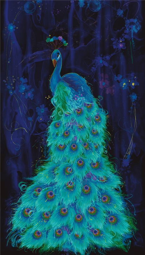 Stoff mit Pfau von Timeless Treasures Stoff