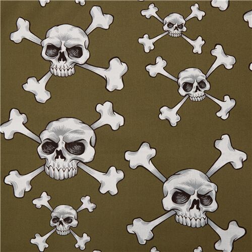Totenkopf Und Gekreuzte Knochen Piraten Halloween Stoff