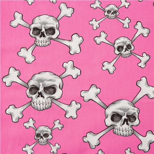Skull and Crossbones Pirate Halloween Fabric